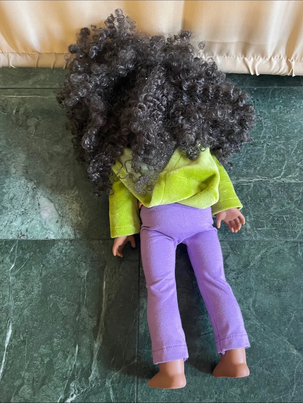 Green & Purple Doll Outfit with Orange Top for Kids
